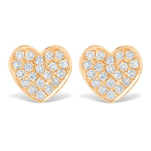 Load image into Gallery viewer, Mini Pave Diamond Heart Earrings