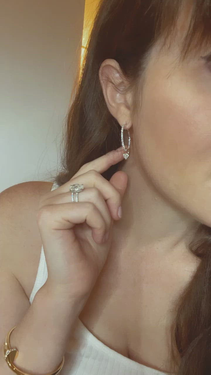 Diamond Charm Huggie Hoop - Video
