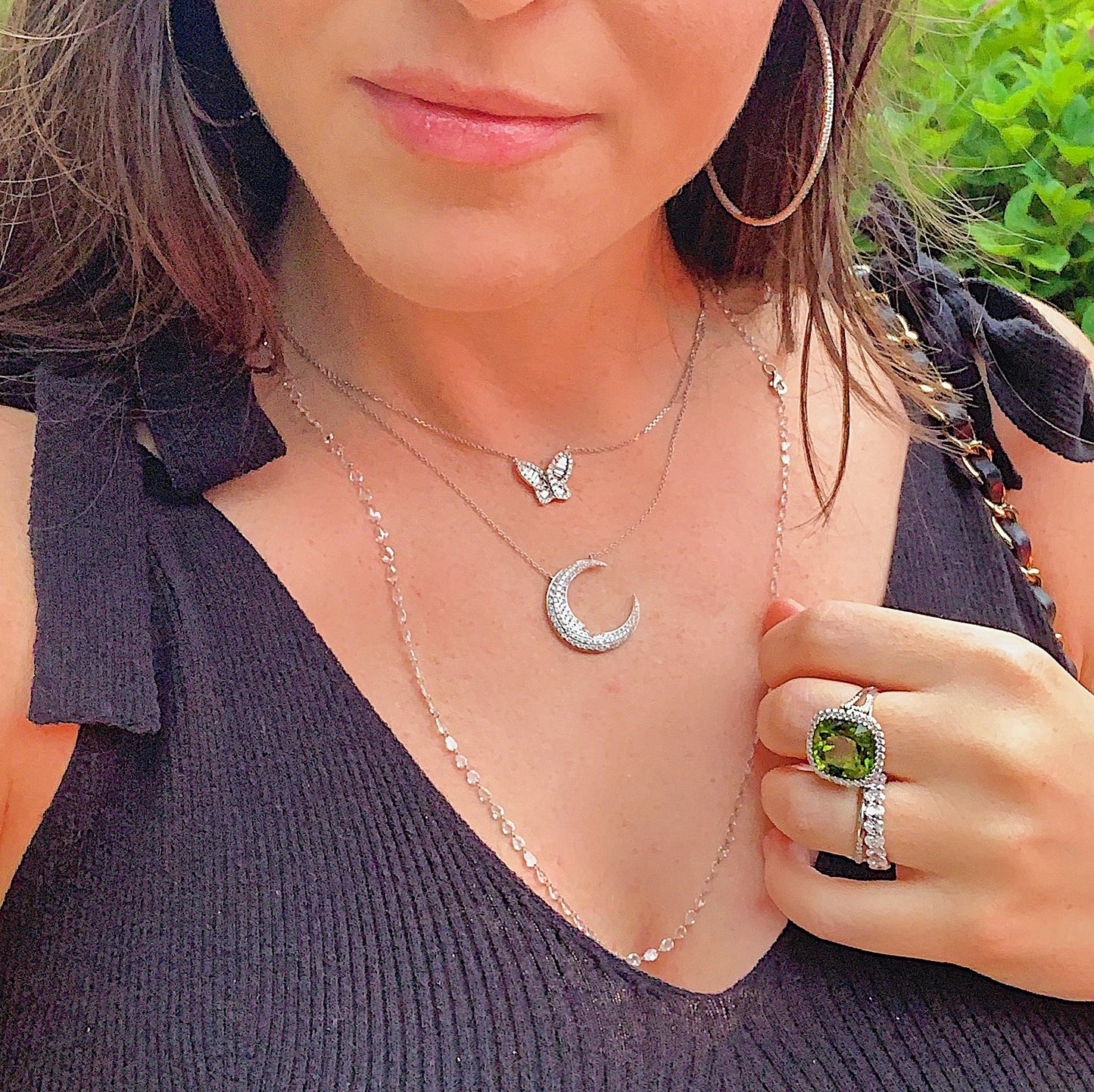 Large Diamond Butterfly Pendant