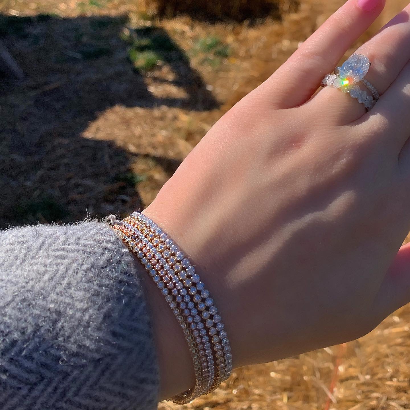 Dainty 2 Carat Diamond Tennis Bracelet - Three