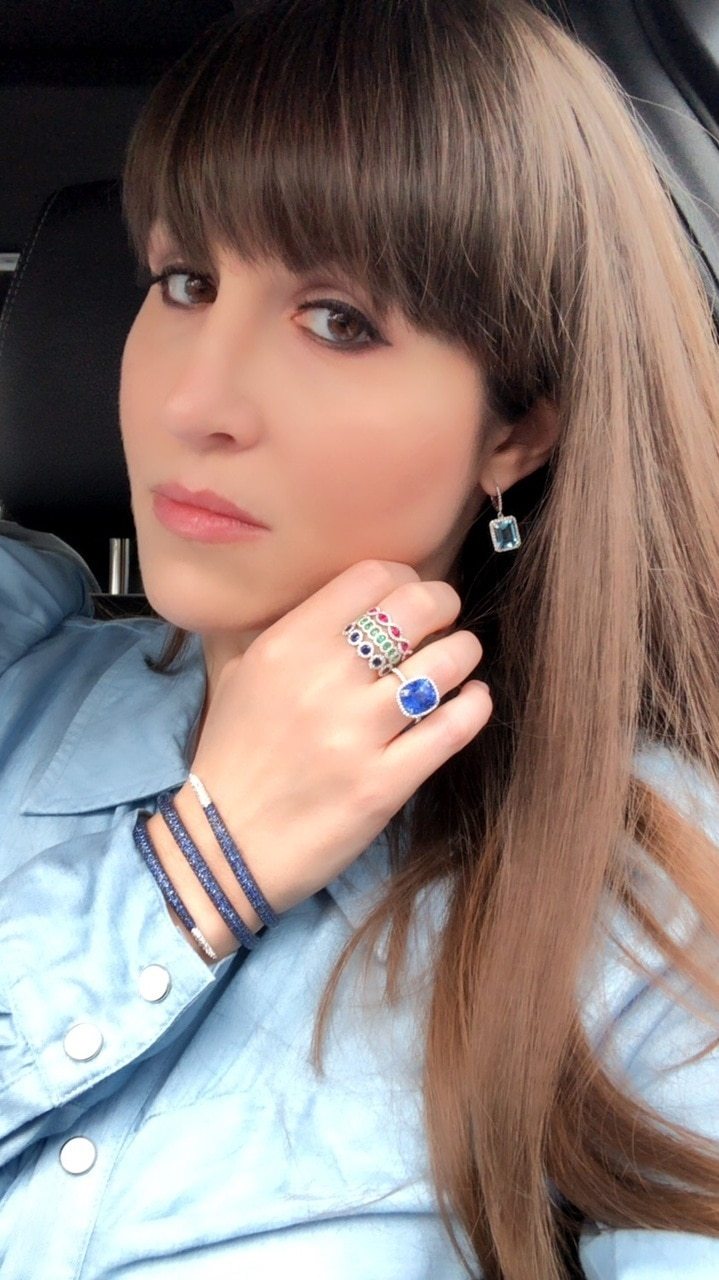 Sapphire and Diamond Snake Cuff Bracelet