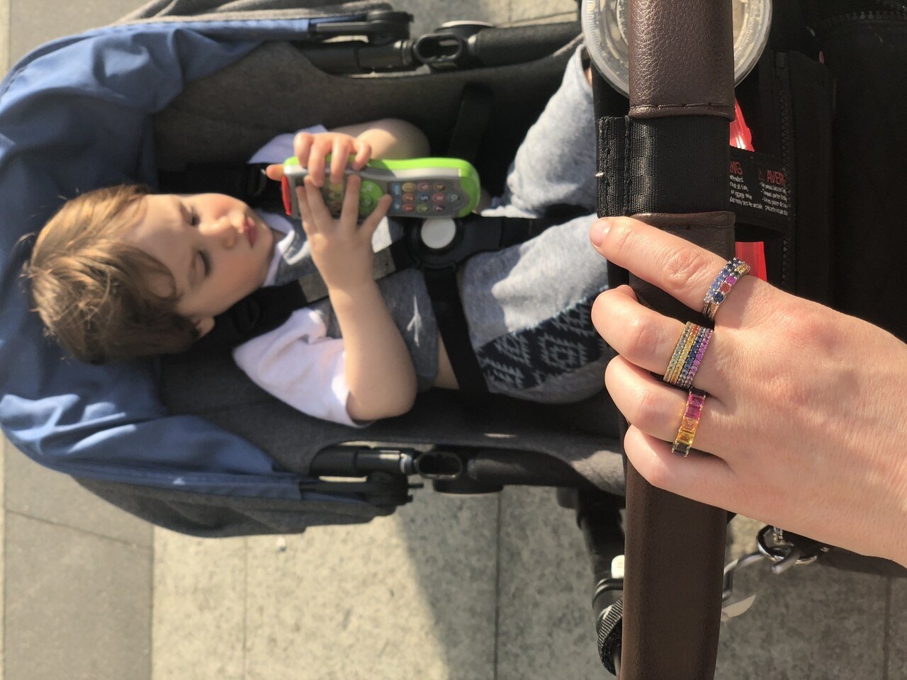 Yellow Gold Ombre Orange Sapphire Eternity Ring