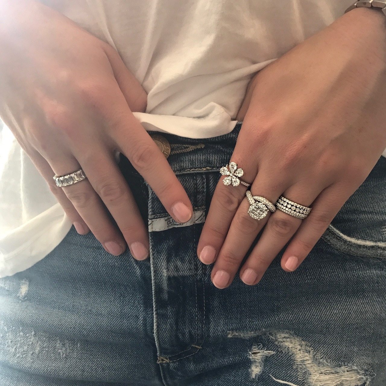 Diamond Flower Illusion Ring