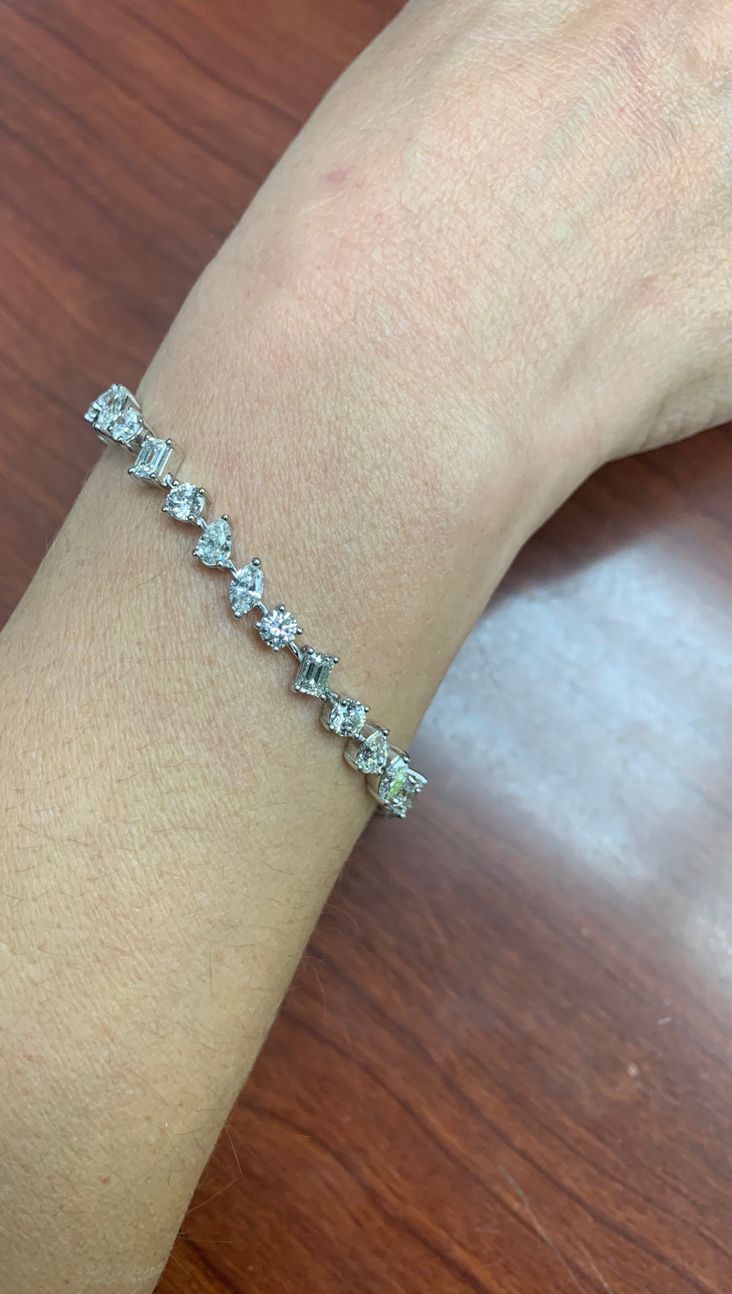 Fancy Shape Mixed Cut Diamond Bracelet - Two