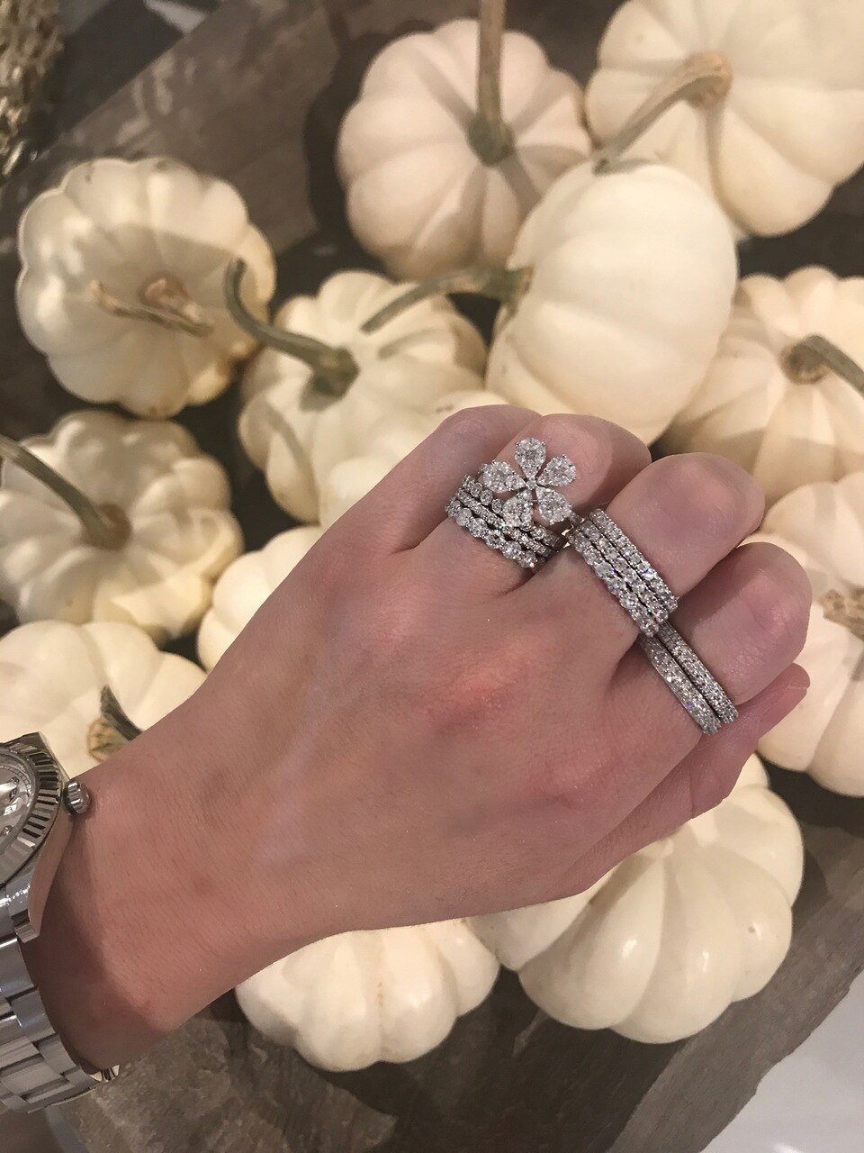 Diamond Flower Illusion Ring