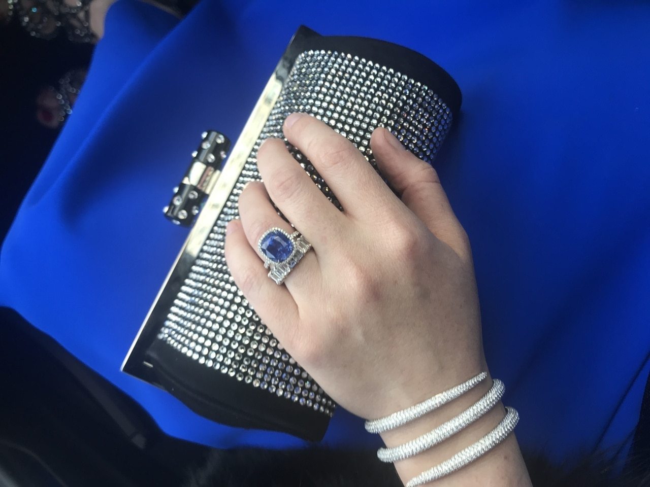 Cushion Cut Sapphire and Diamond Ring