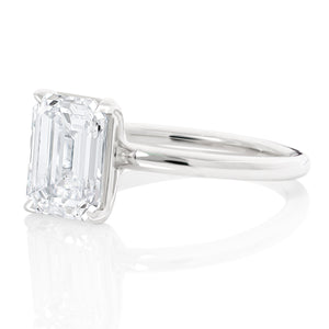 Emerald Cut Diamond Solitaire Engagement Ring - Two