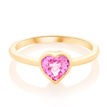 Load image into Gallery viewer, Pink Sapphire Heart Pinky Ring