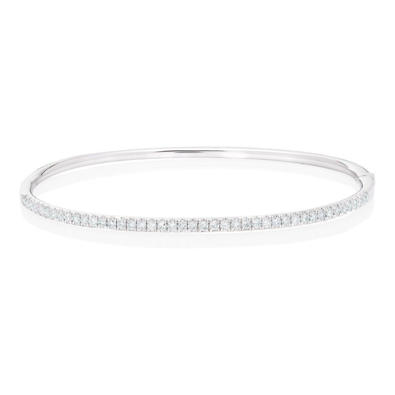 Diamond Half Way Oval Bangle