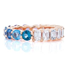 Load image into Gallery viewer, Pastel Sapphire and Diamond Eternity Band 2