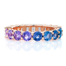 Load image into Gallery viewer, Pastel Sapphire and Diamond Eternity Band