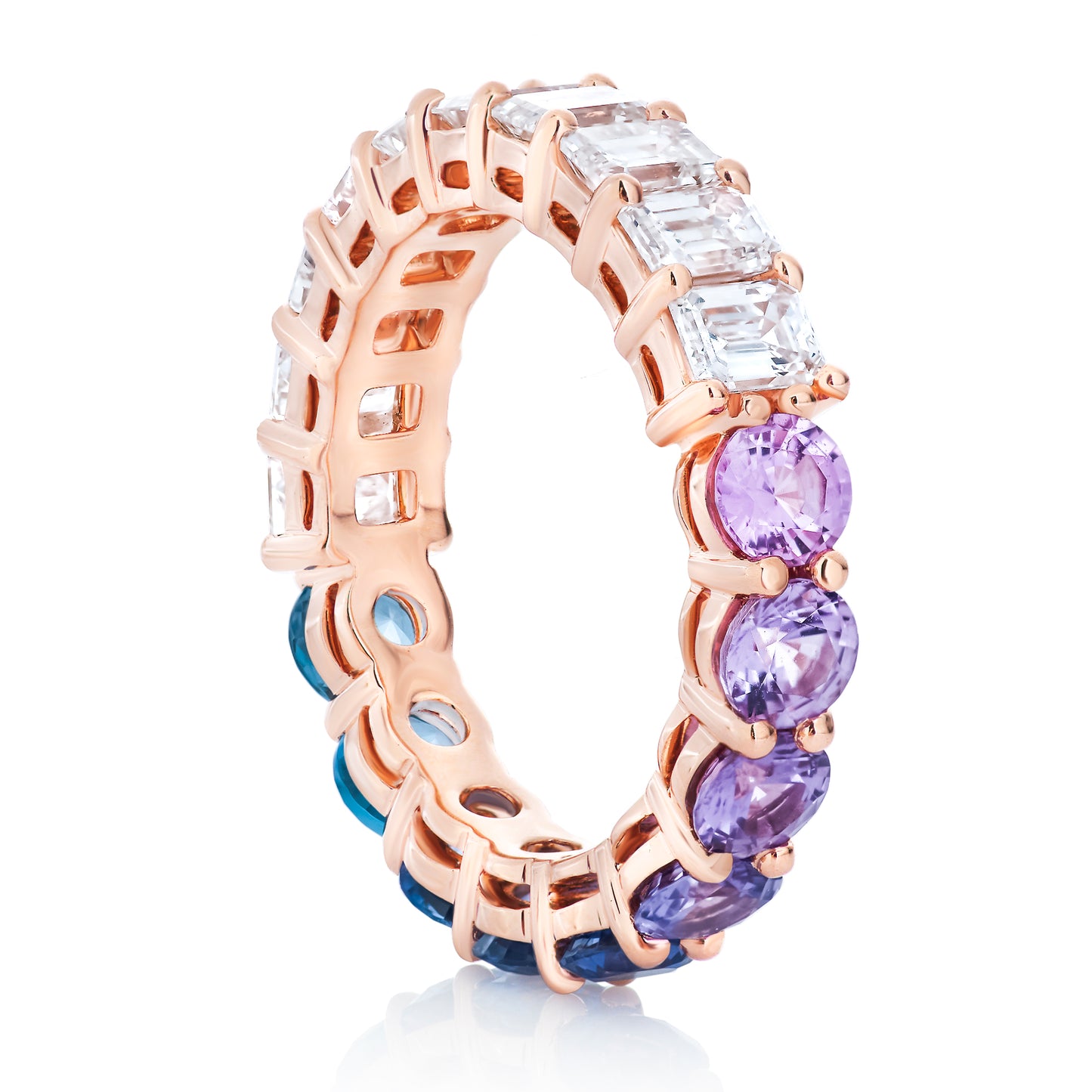 Pastel Sapphire and Diamond Eternity Band 3