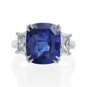 Platinum Sapphire and Diamond Engagement Ring