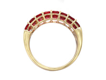 Load image into Gallery viewer, Emerald Cut Ruby Half Way Band 2