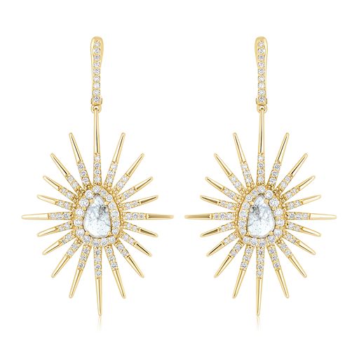 Good North Star Burst Small Drop Earrings rosegold