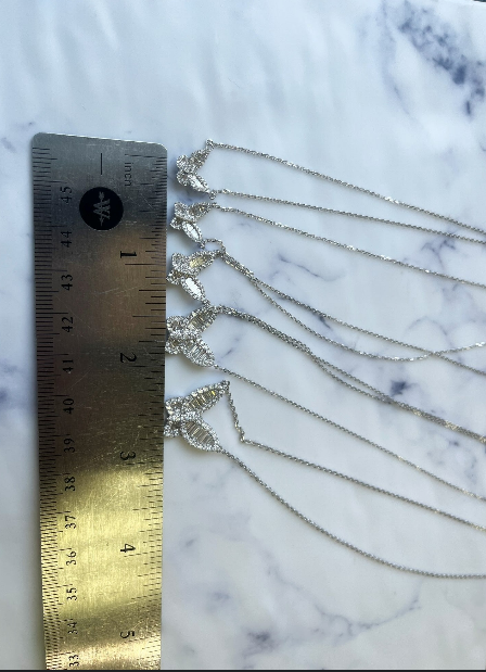 Mini Diamond Two Tone Butterfly Pendant - Measurements