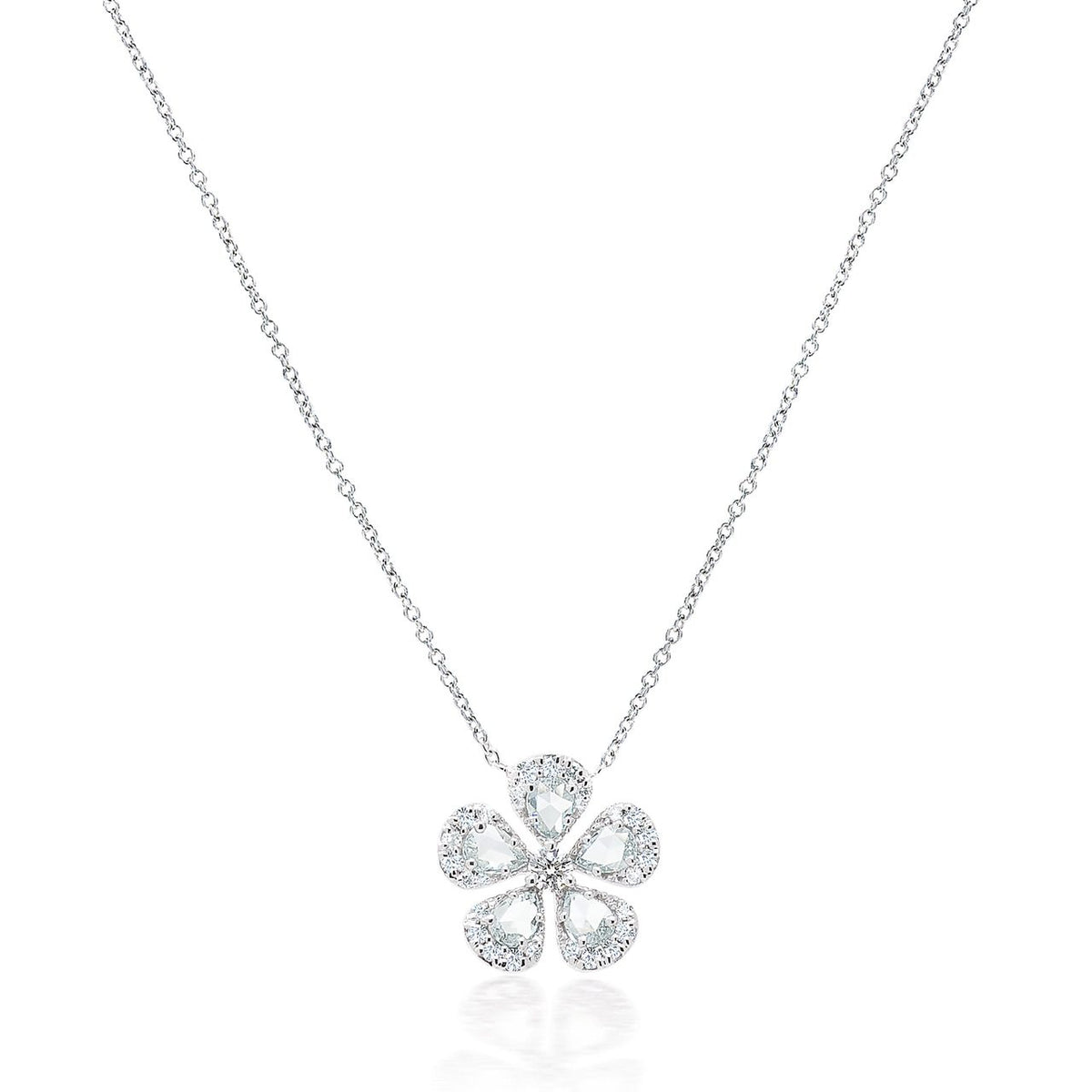 Rose Gold Flower & Diamond Pendant – Coin and Jewelry Gallery