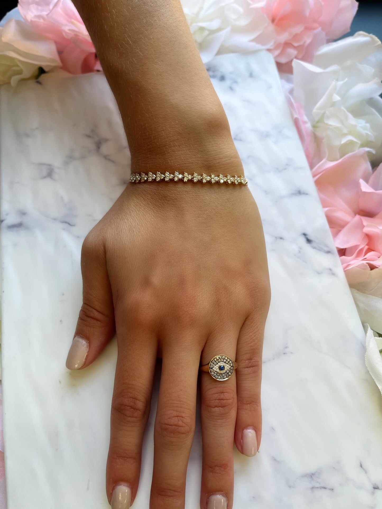 Curb Link Aspen Diamond Cluster Bracelet 4