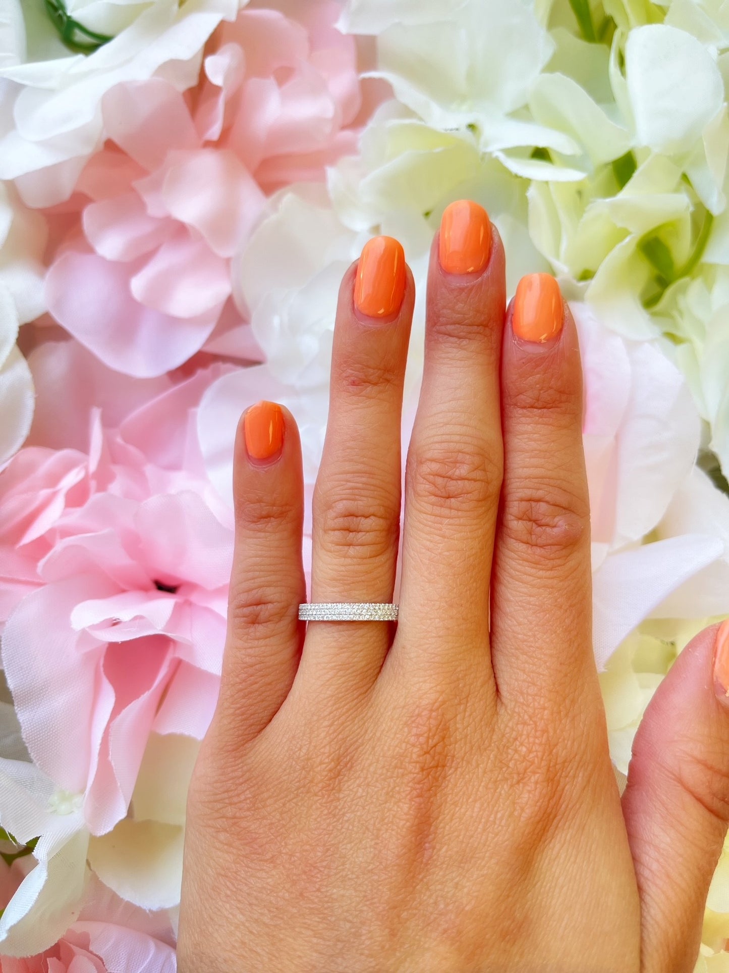 Three Row Half Way Diamond Band 4