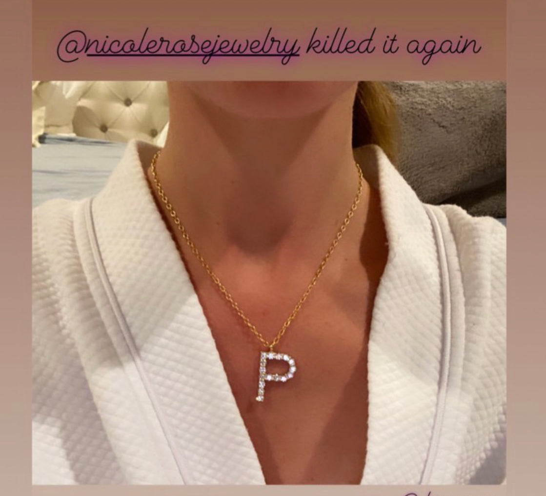 Diamond letter necklace Clearance