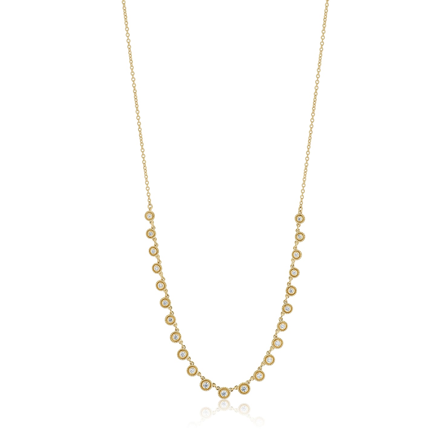 Halfway Diamond Bezel Set Diamond Necklace