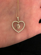 Load image into Gallery viewer, Diamond Heart with Gothic Initial Pendant