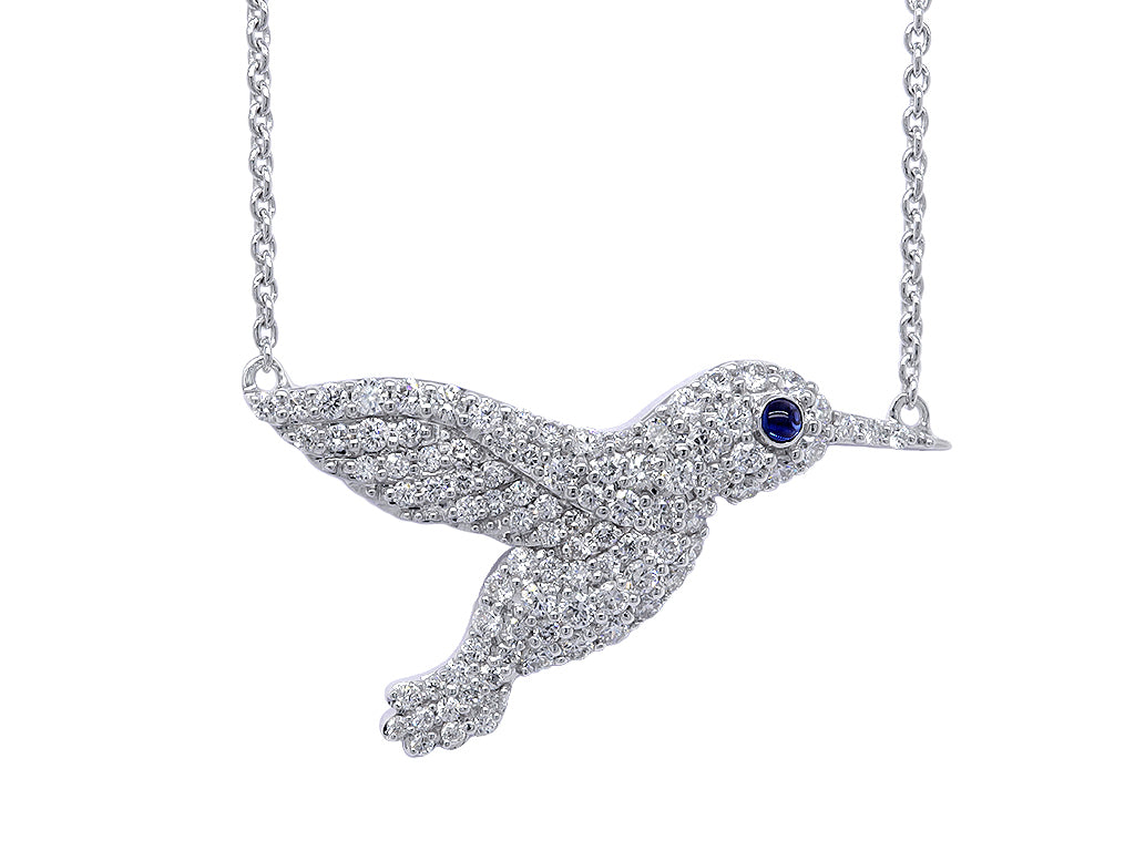 Large Diamond Hummingbird Pendant 2
