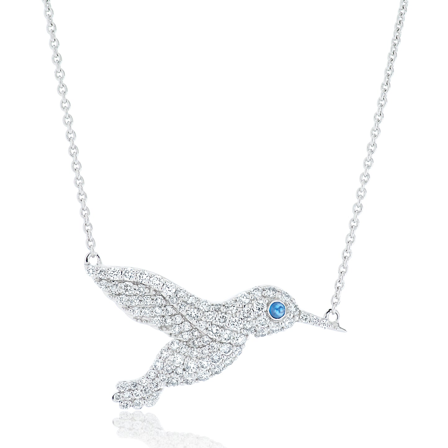 Large Diamond Hummingbird Pendant