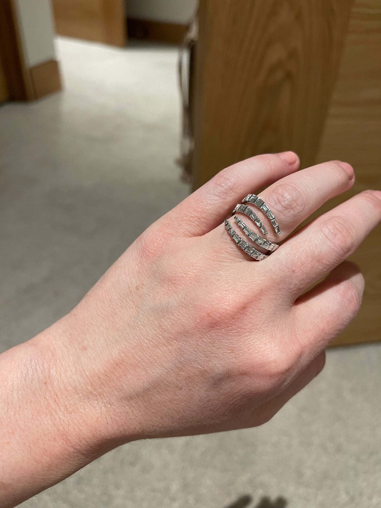 Four Row Diamond Baguette Ring 4