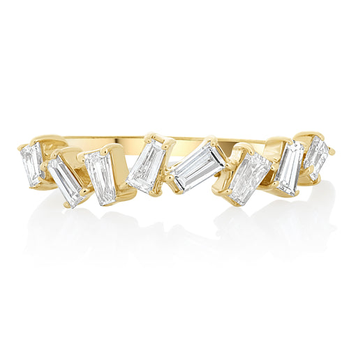 Scattered Diamond Baguette Band