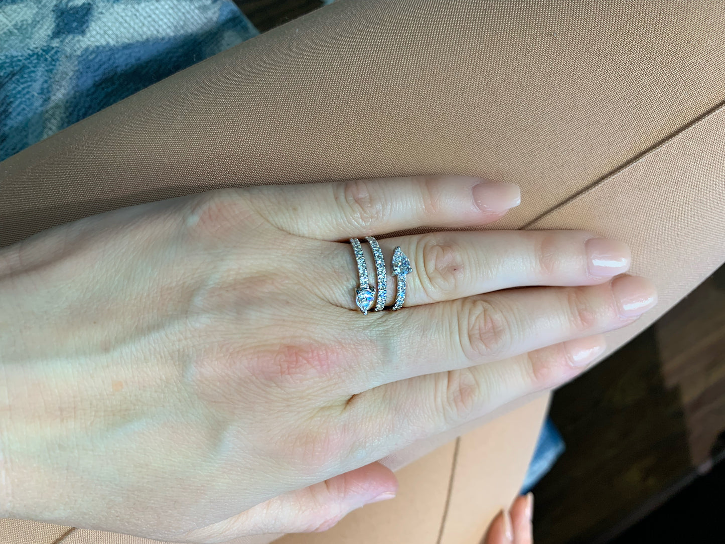 Triple Diamond Coil Ring 3