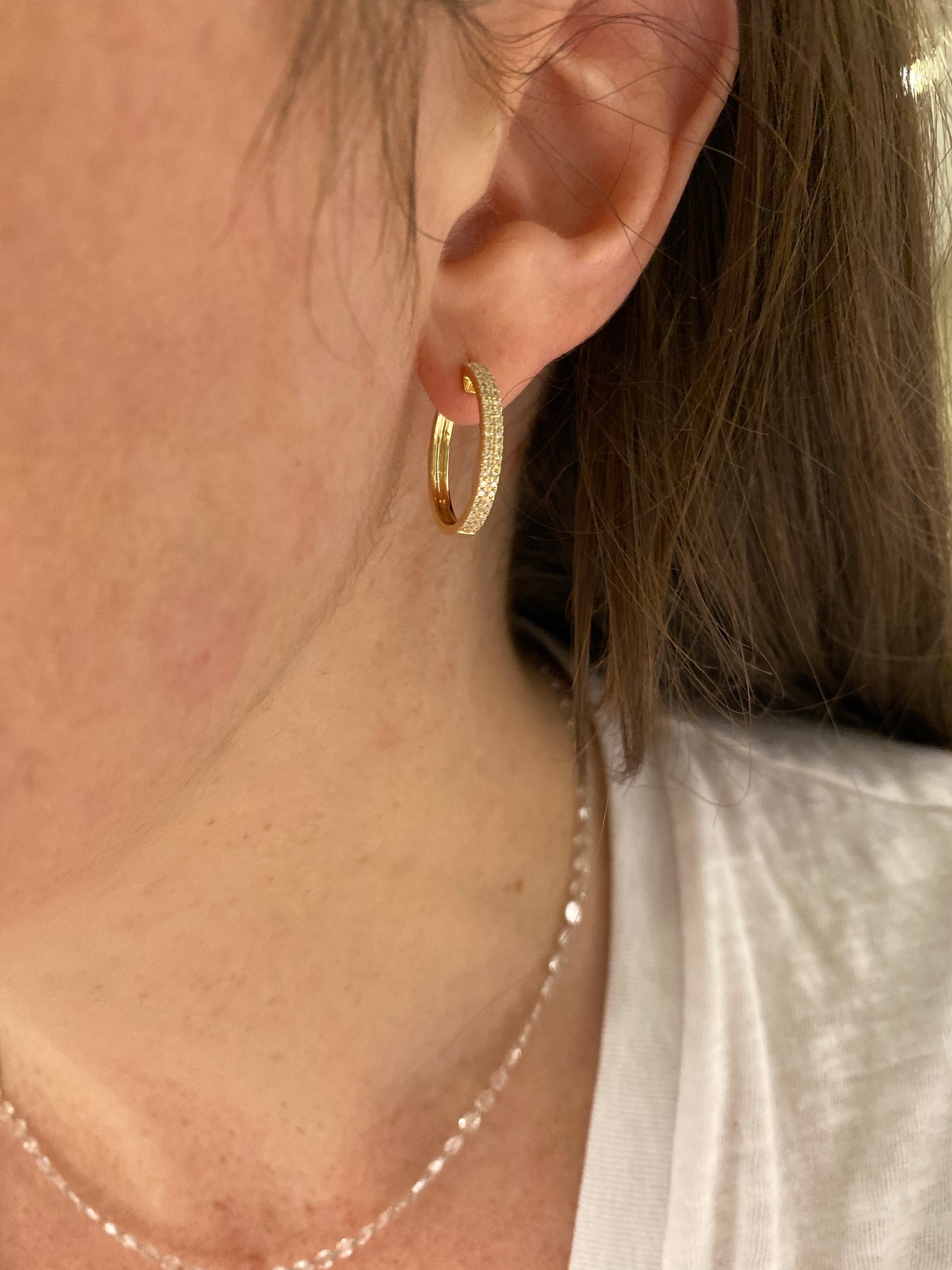 Large Double Row Diamond Hoops Two