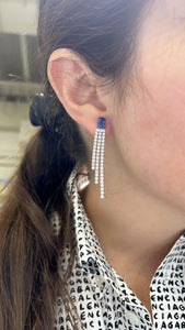 Sapphire and Diamond Dangle Earrings 2
