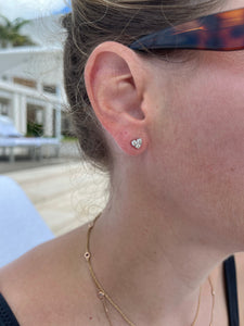 Petite Diamond Heart Stud Earrings 3