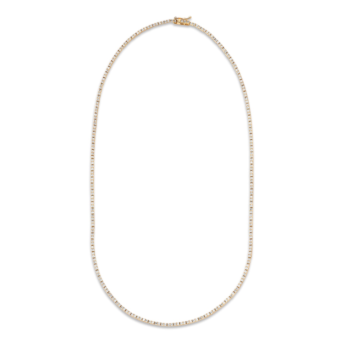 The Nikki 2 Straight Line Diamond Tennis Necklace - Gold