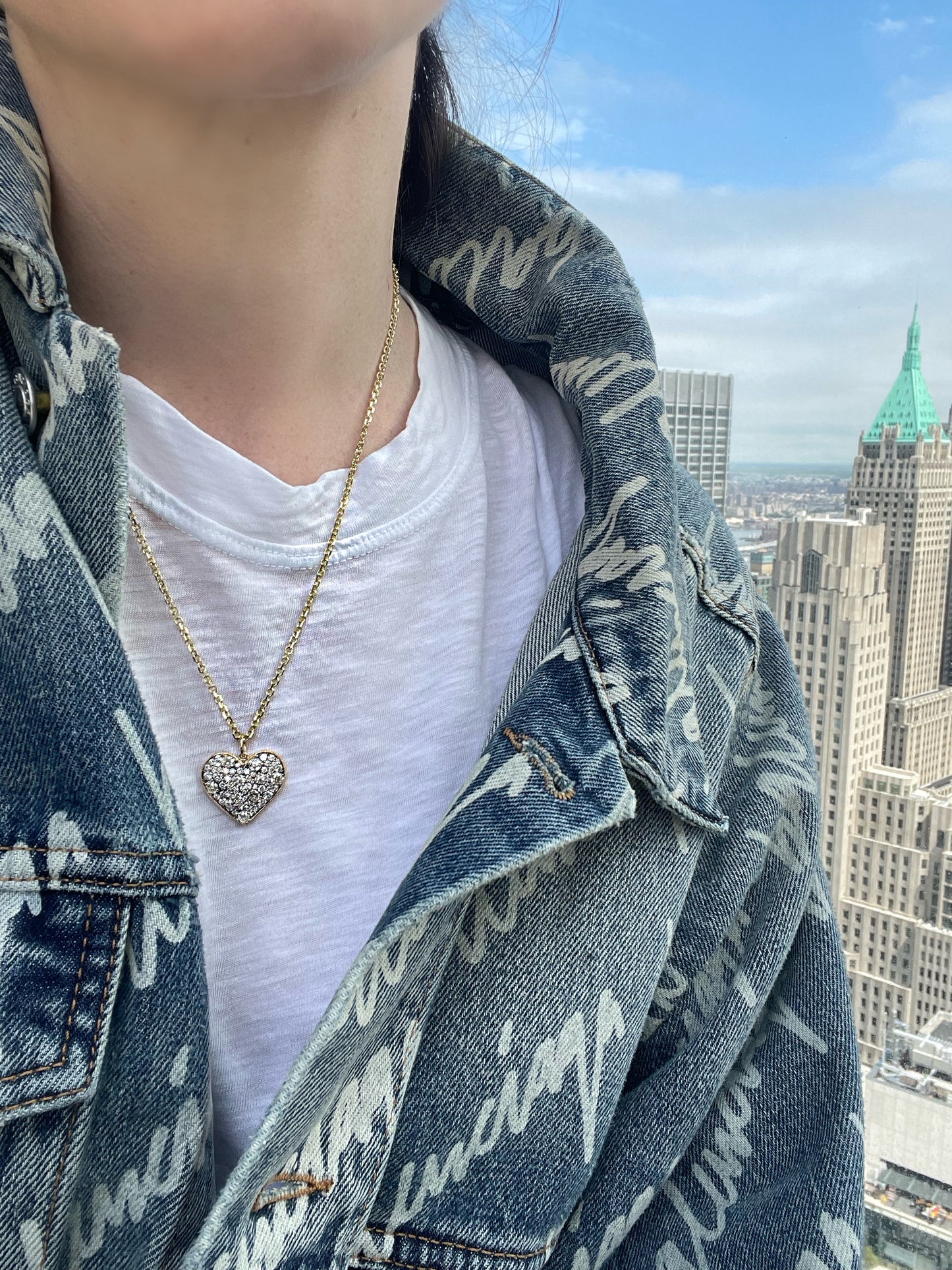 NYC Cobblestone Heart Pendant 3