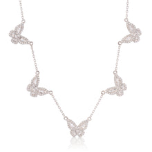 Load image into Gallery viewer, Five Mini Diamond Butterfly Diamond Necklace