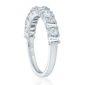 Alternating Pear and Baguette Diamond Band 2