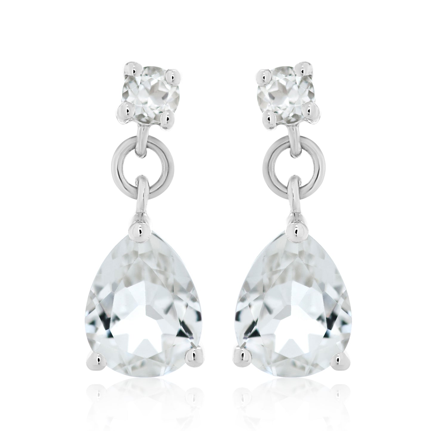 White Topaz Drop Earrings