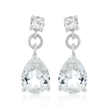 Load image into Gallery viewer, White Topaz Drop Earrings