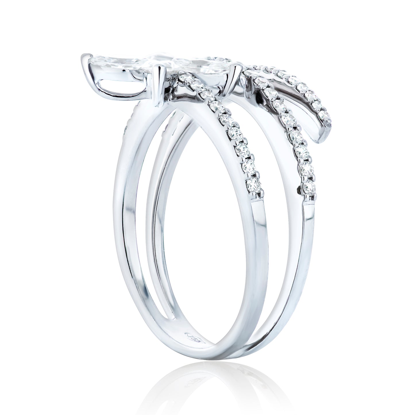 Diamond Flower Coil Ring 2