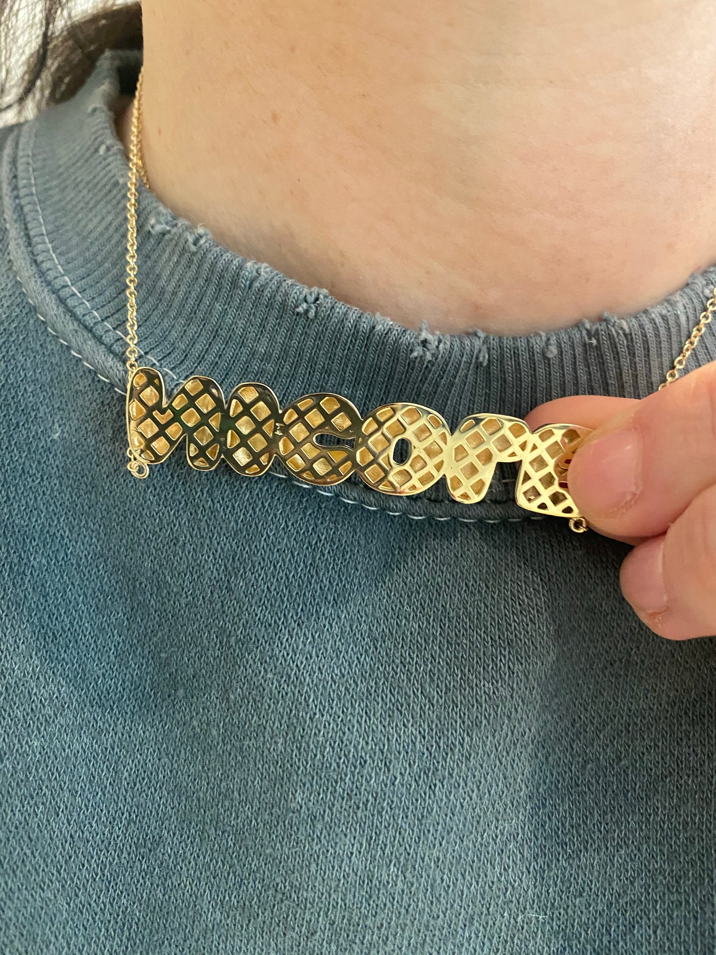 Large Bubble Name Necklace - Nicole Back