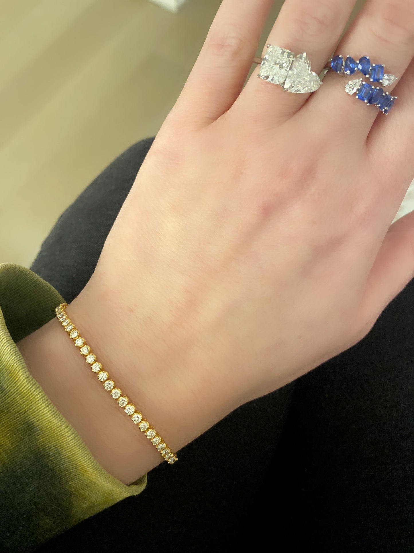 Dainty 3 Diamond Tennis Bracelet 2