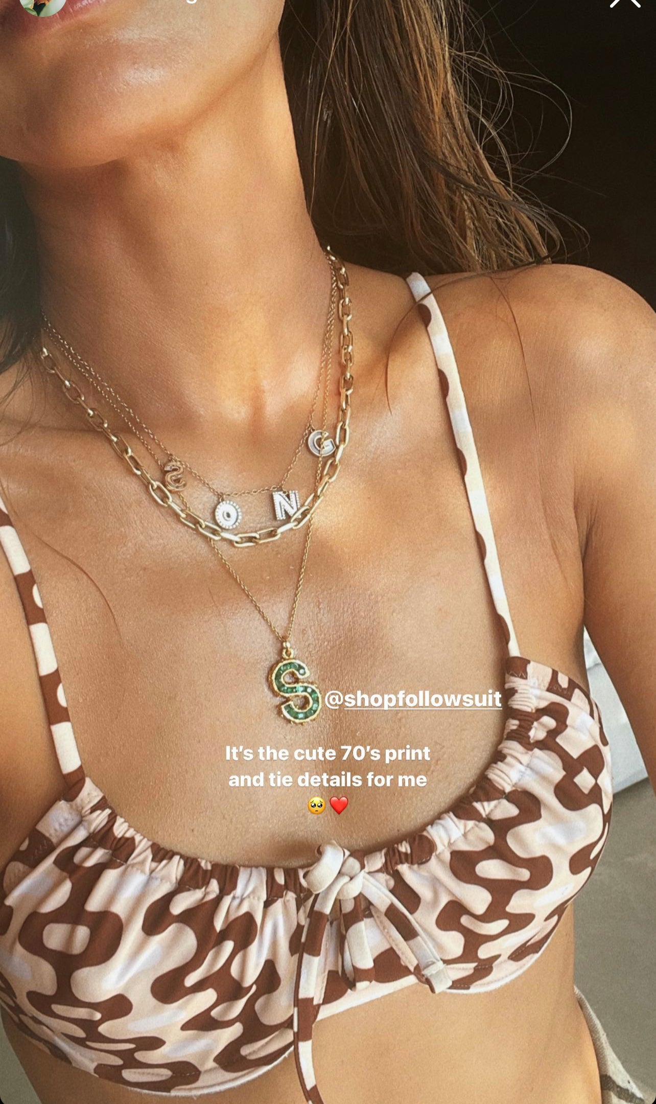 Mother of Pearl Letter Charm Necklace - Five