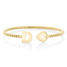 Load image into Gallery viewer, Gold Initial and Heart Flex Bracelet