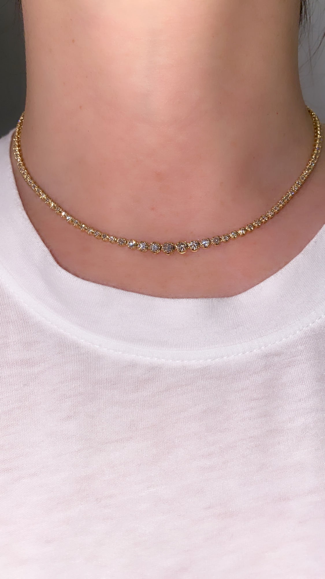 Dainty 3 Diamond Riviera Necklace - 03