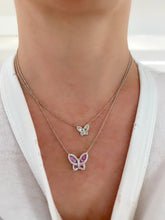 Load image into Gallery viewer, Large Pink Sapphire and Diamond Butterfly Pendant - Seven