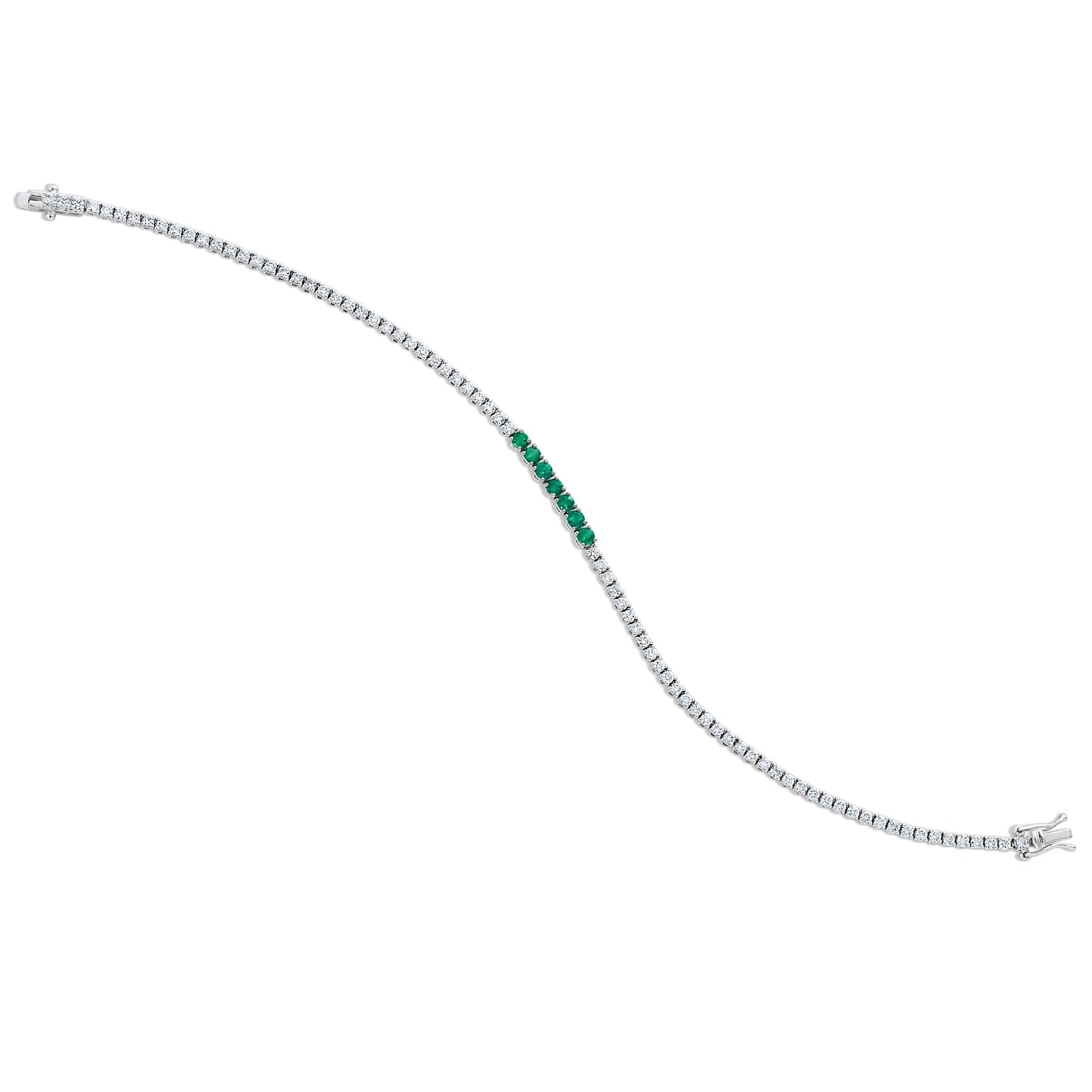 Emerald and Diamond Tennis Bracelet