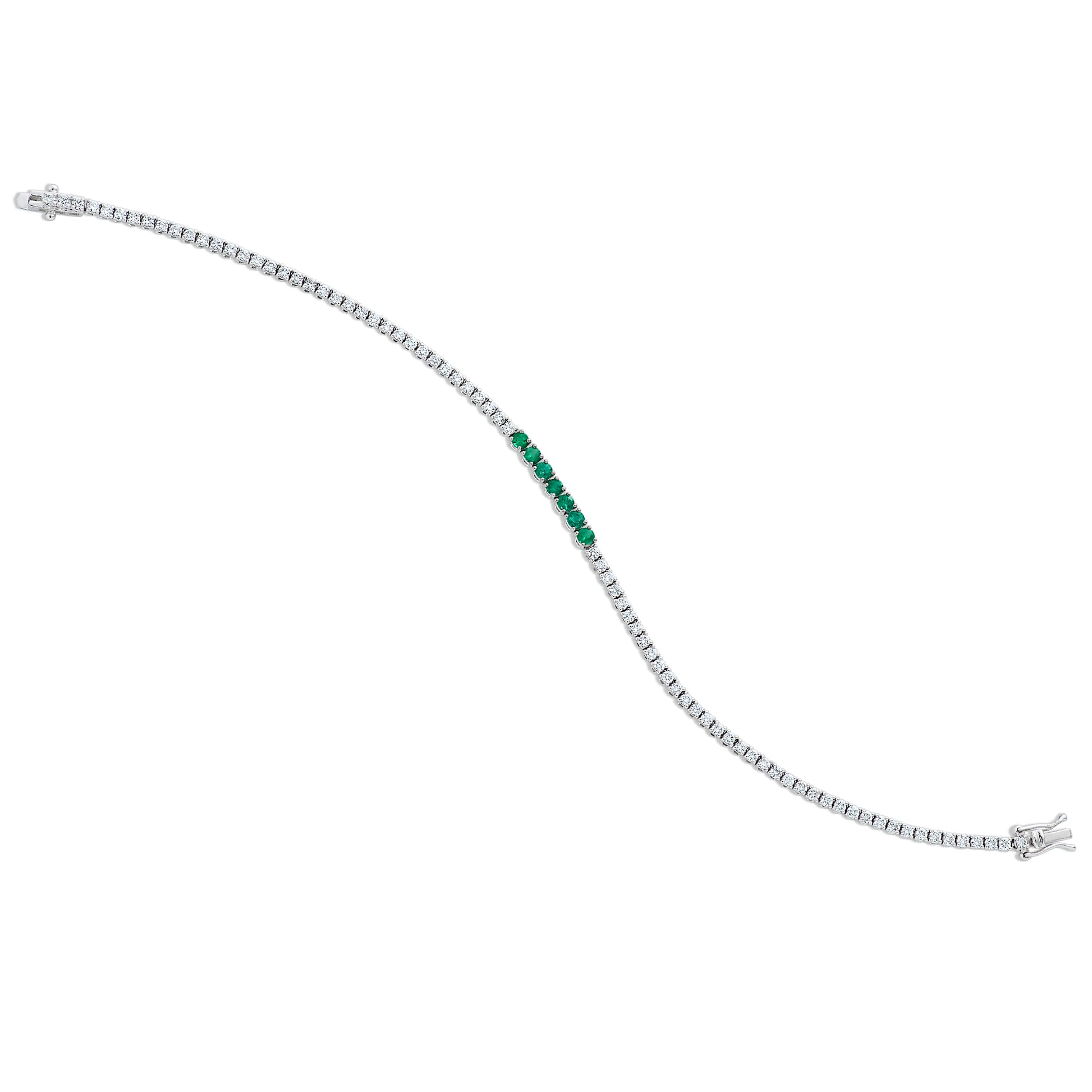 Emerald and Diamond Tennis Bracelet