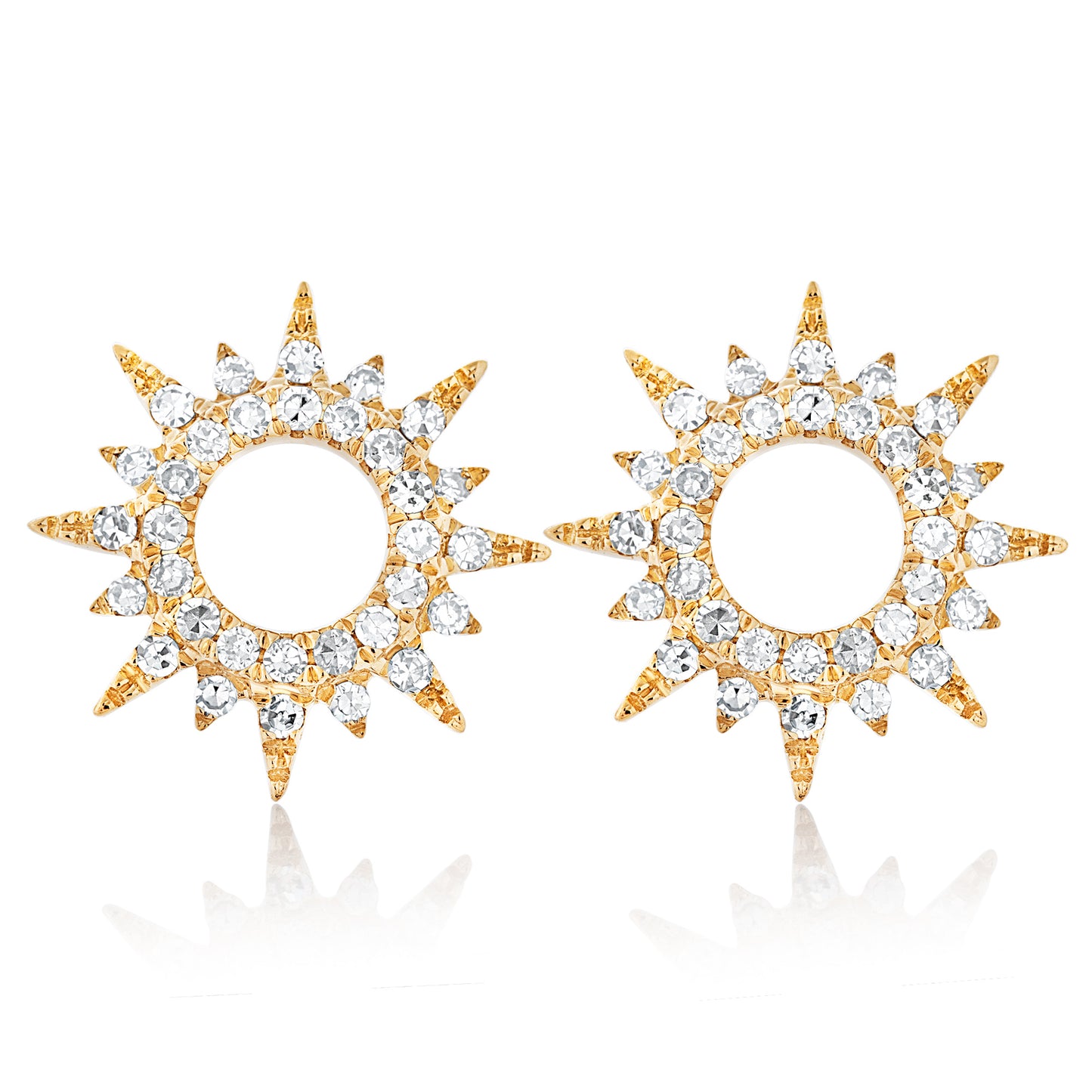 Petite Diamond Sun Earrings